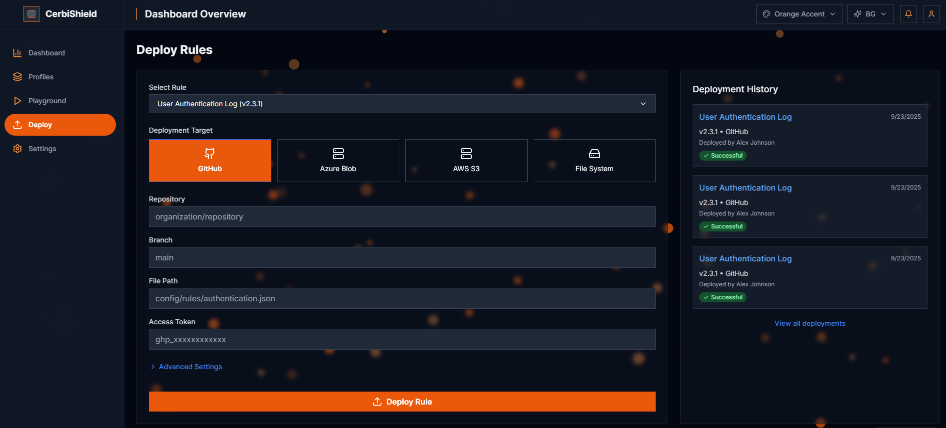 CerbiShield deployment history